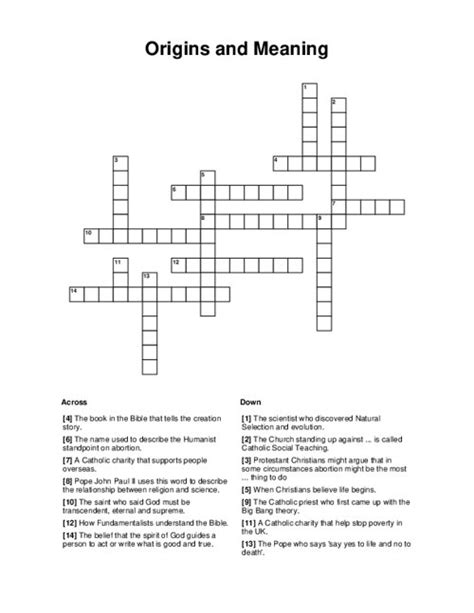 crossword clue origins